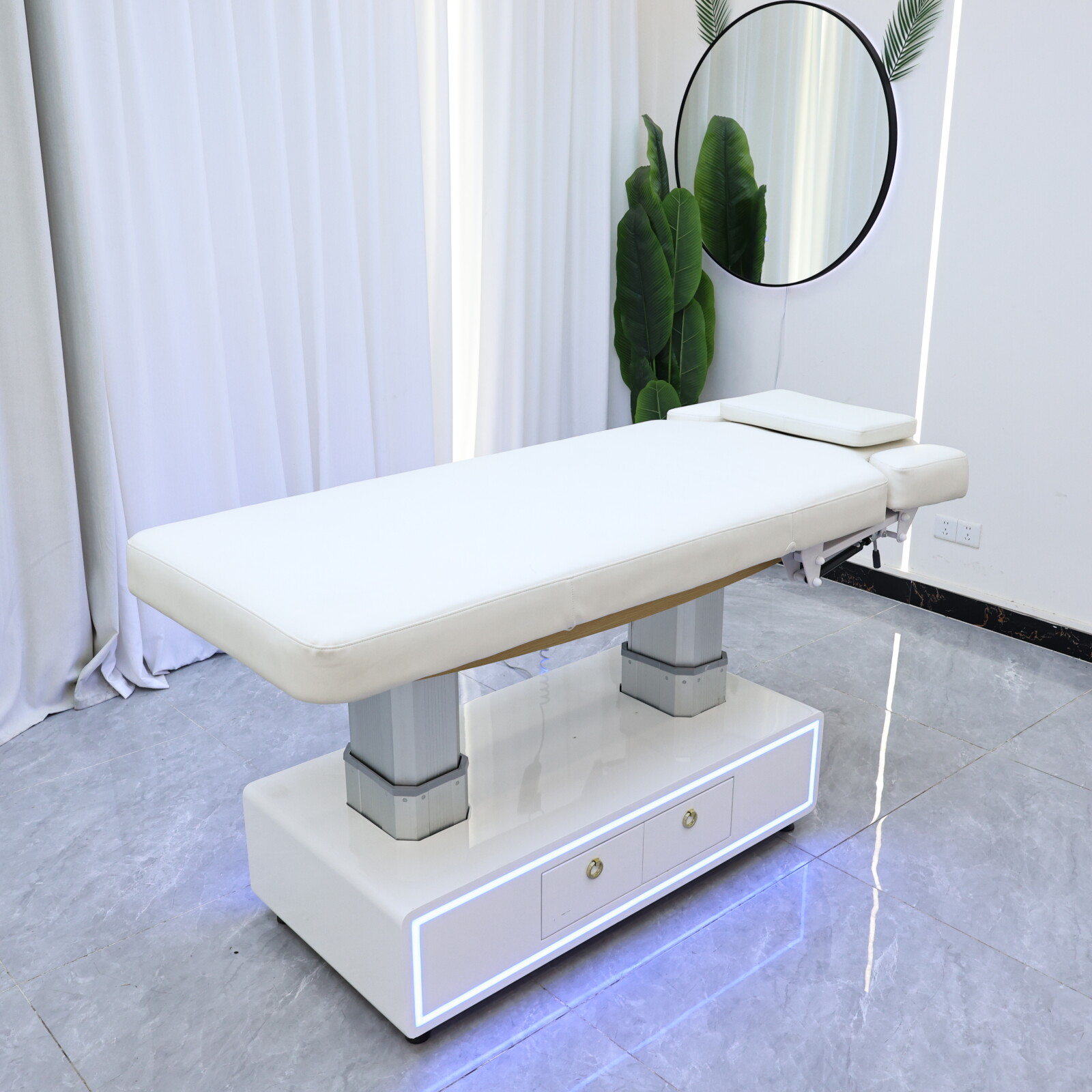 Massage Table Accessories Uk - Cama de Beleza Elétrica Branca, Camas
