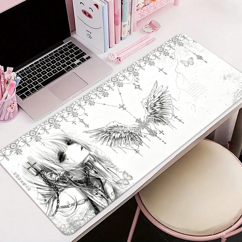 Tablet With All Accessories - Mousepad de Couro Preto e Branco